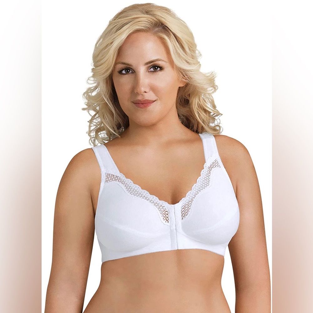 Exquisite Form Fully Wireless White Cotton Back & Posture Support Bra